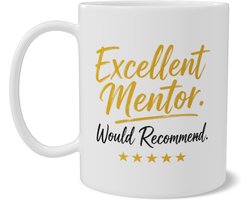 Mok Excellent Mentor Would Recommend 5 Sterren Review Quote Cadeau voor Stagebegeleider en Coach Dubbelzijdige Print