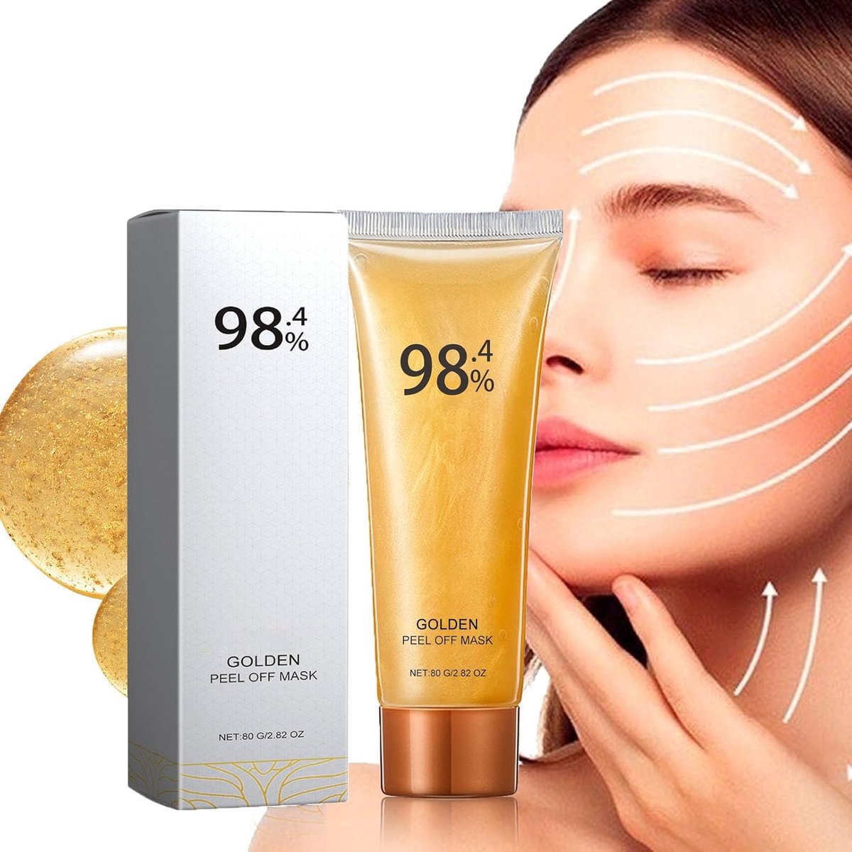 Peel-Off masker, 98% goudfolie, peel-off-masker, gezichtsmasker, peel-off-masker, peel-off-masker, anti-rimpel, anti-rimpel, wit masker, lifting verstevigend masker