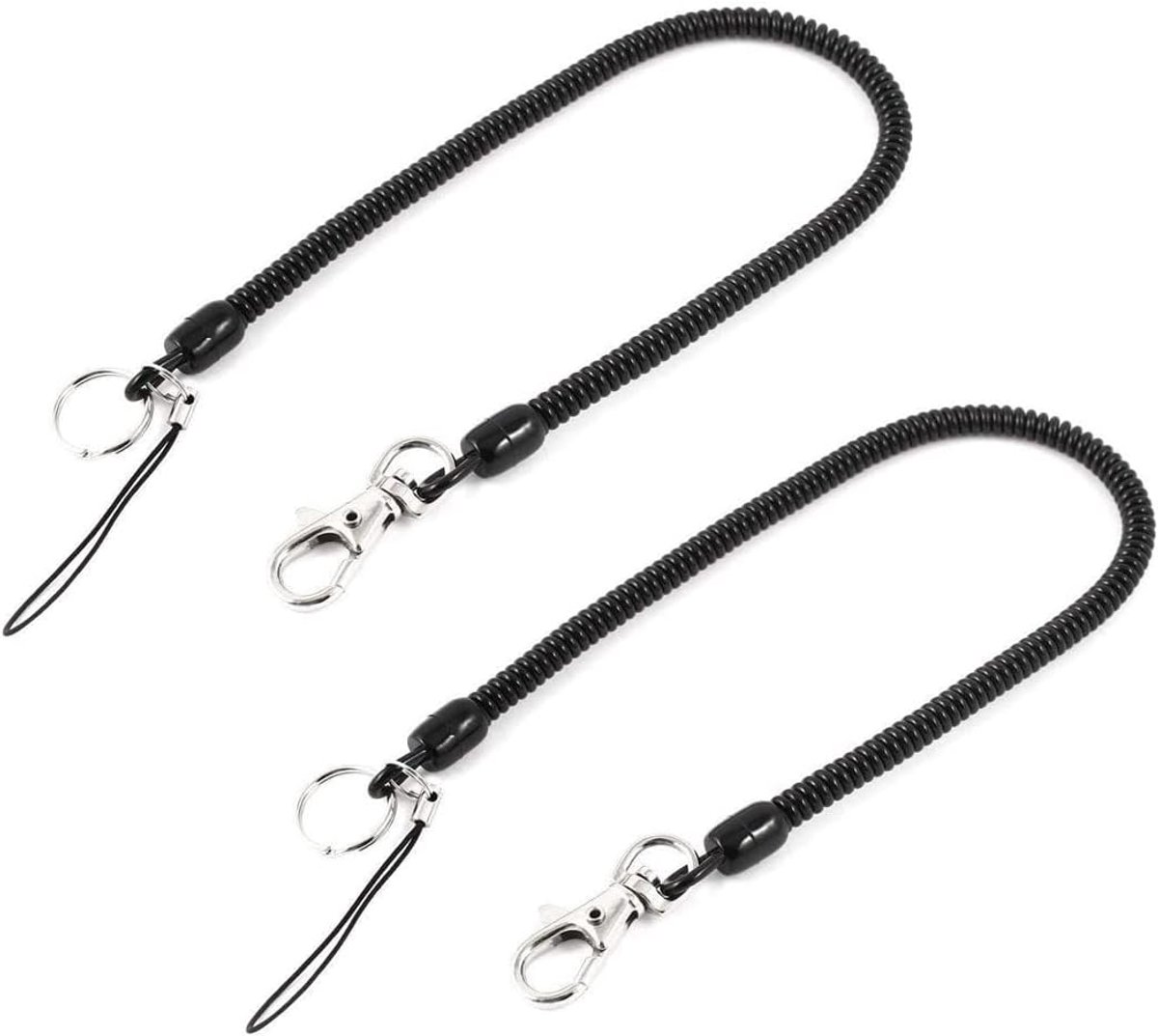 2 Stuks Lente Sleutelhanger Van Zacht Plastic En Metalen Ringen, 160 Mm Spiraal Veiligheidssleutelring Diefstalbestendig