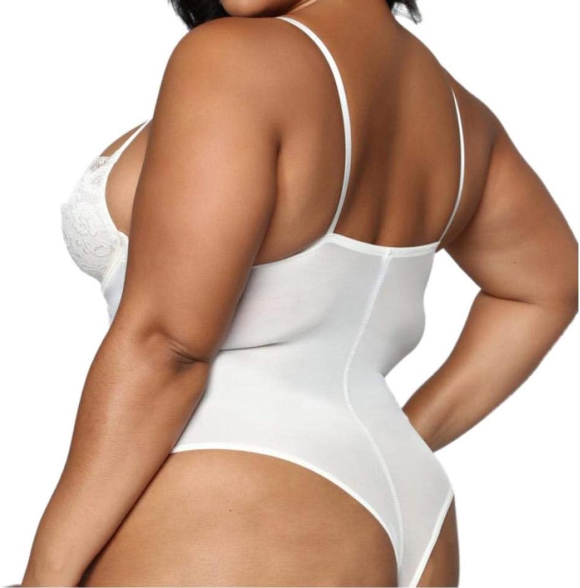 Babydolls, nachtjaponnen & negligés Vrouwen Sexy Kant Bodysuit Garen Sexy Lingerie Een Stuk Kledingstuk Ondergoed Naadloze Zachte Zachte Body Encaje Mujer-White_L