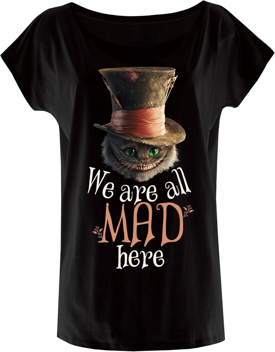 Alice in Wonderland We Are All Mad Here T-shirt zwart