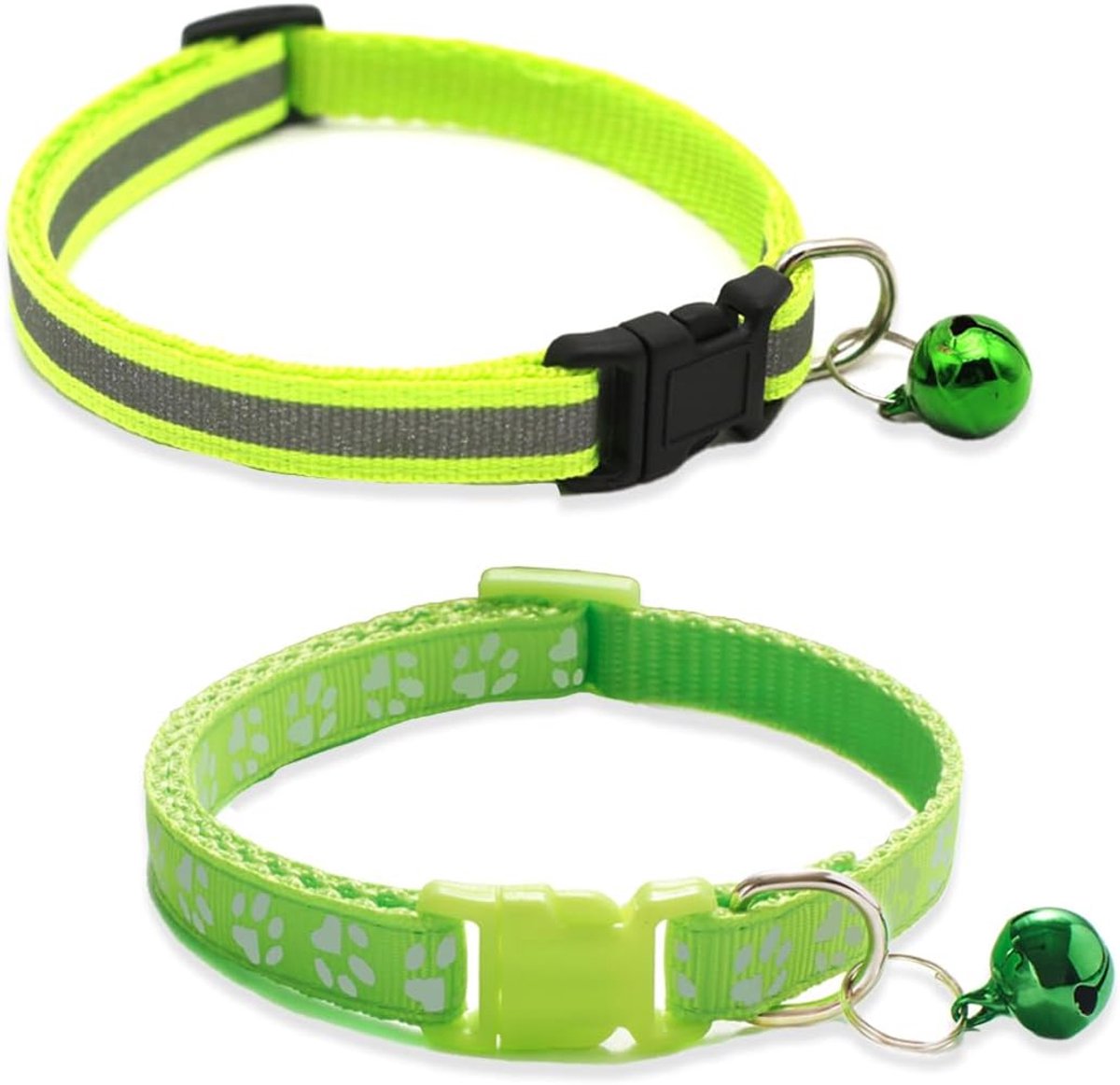Halsbanden, reflecterende kattenhalsband met bel om 's nachts stoten te voorkomen