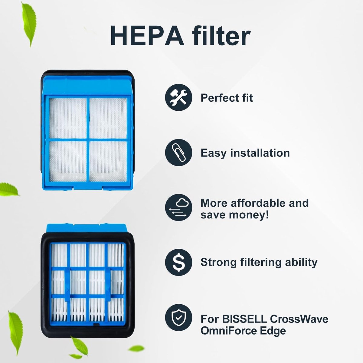 Borstelrol en HEPA-filter voor Bissell CrossWave OmniForce Edge draadloze multi-oppervlakte harde vloerreiniger nat droog stofzuiger (3930F), 2 borstelrollen, 2 HEPA-filters, 1 – foto 6