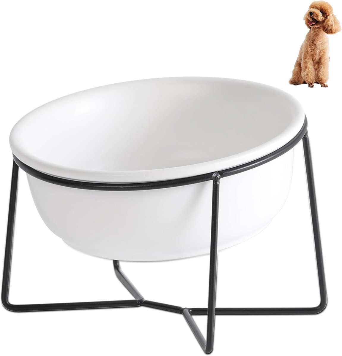 Hondenbak, voederbak voor honden, kattenbak, voederstation voor honden en katten, verhoogd met standaard, voedselbak, watervoerbak voor grote katten en middelgrote honden, 850 ml