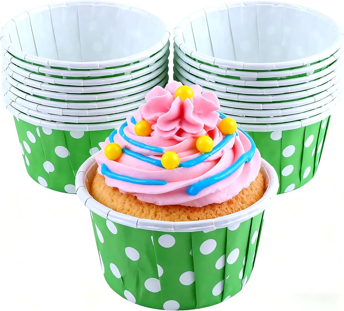 100 stks Polka Dot Bakken Cups Mini Kleurrijke Krullen Cupcake Liners Muffin Cases Papier voor Verjaardagsfeestje Bruiloft Decoratie