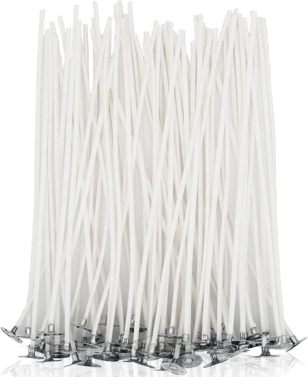 Lonten voor Kaarsen, kaarsenlont 10 cm, 100 stuks katoenen kaarsenlonten, voor het maken van kaarsen (10 cm)