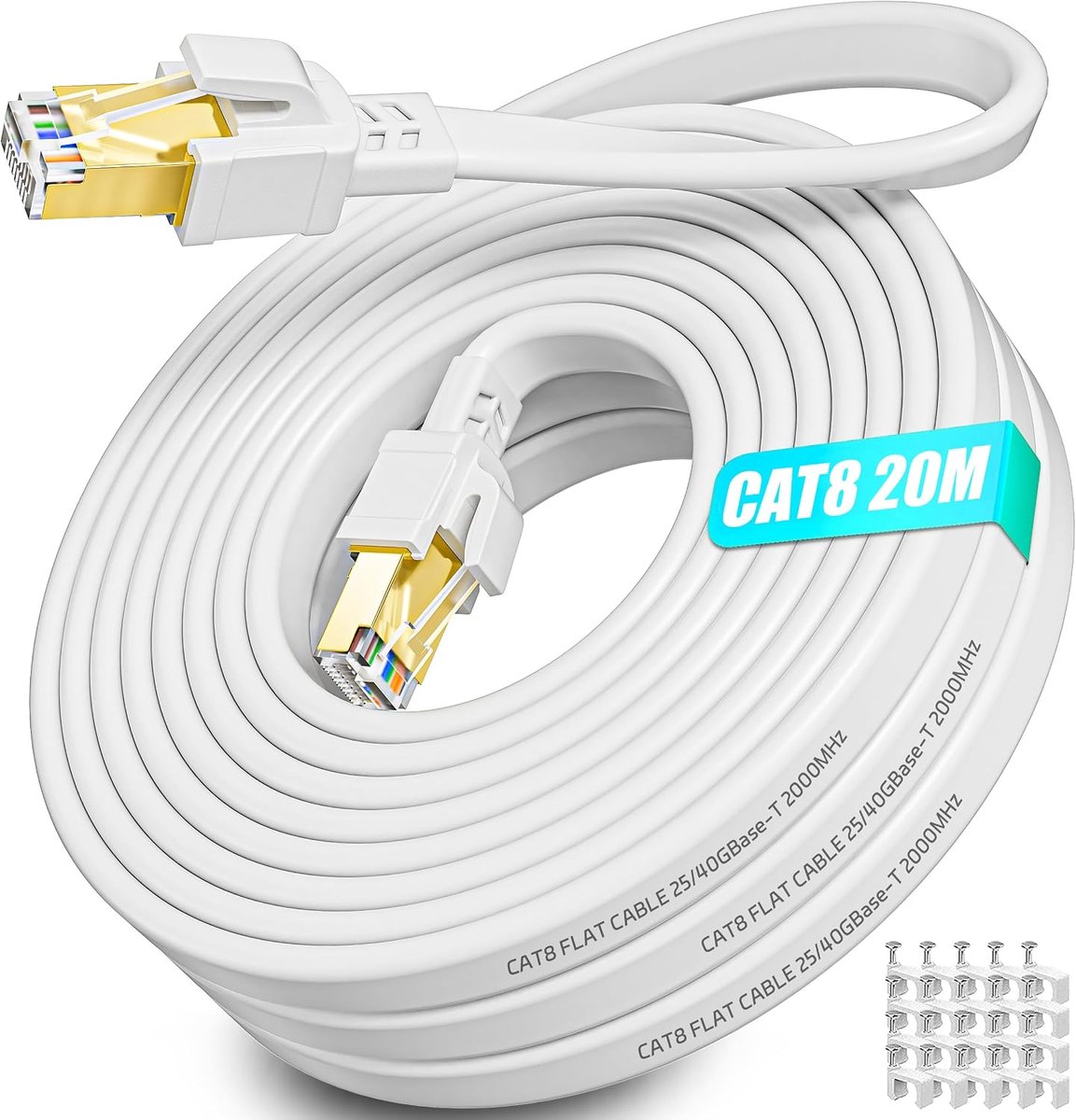 Cat 8 Ethernet Kabel 20m Internet Netwerkkabel 20meter Hoge Snelheid