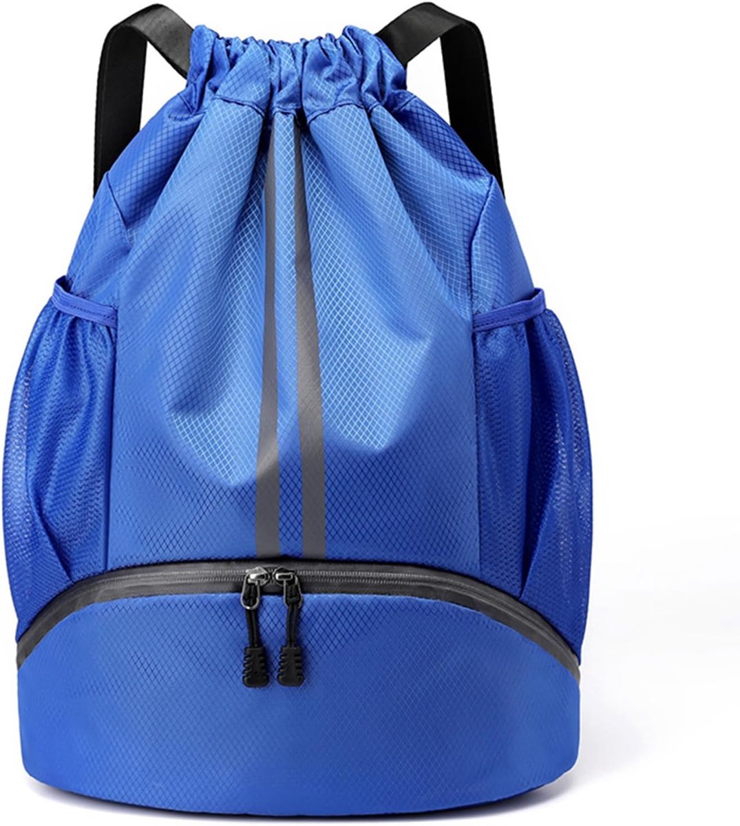 Gymrugzak met Trekkoord, Waterdichte Gymtas voor Dames en Heren, Sportrugzak met Schoenenvak, Rugzak voor Sport en Reizen, Verstelbaar Sporttas voor Basketbal, Voetbal, Zwemmen (Donkerblauw)