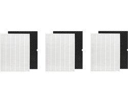 Vervangingsfilter H voor Winix 5500-2 AM80 Plasmawave luchtreiniger, True HEPA-filter en actieve koolstoffilter, combo-pakket, 3 × True HEPA-filters + 3 × actieve koolfilters