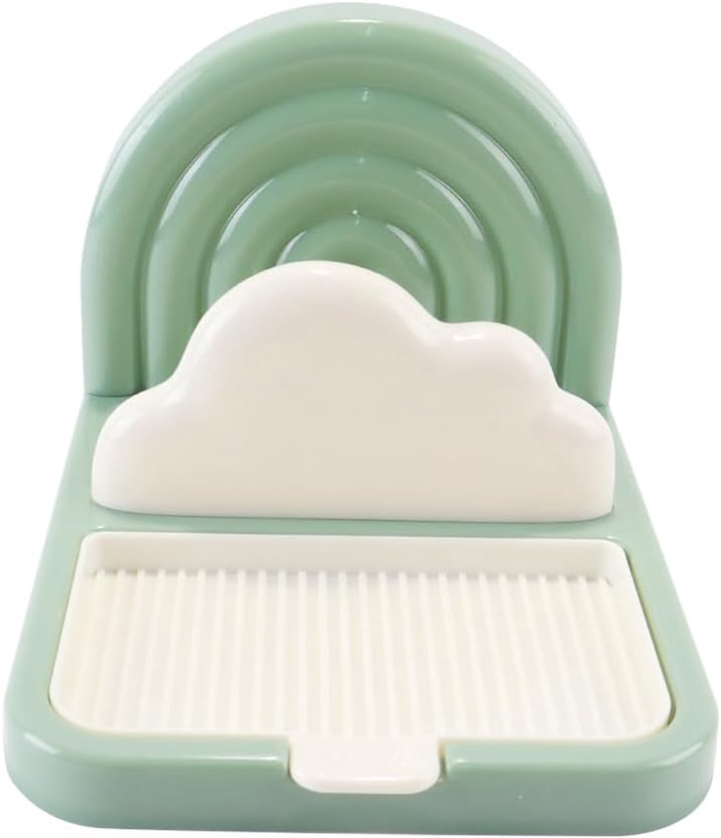Potendekselhouder, pannendeksel-organizer, voor keukengerei, werkbladen en spoelbakken (groen, 13,5 x 20 x 11 cm)