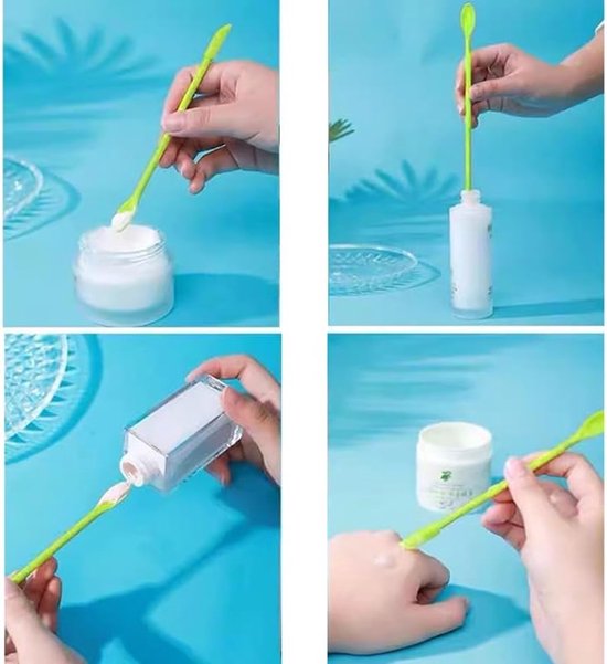 4 stuks siliconen spatel, kleine rubberen cosmetische pot, hoge hittebestendige draaierlepels, kleine make-up schoonheid keuken laatste druppel schraper voedselblikjes schepjes voor bakken — afbeelding 4
