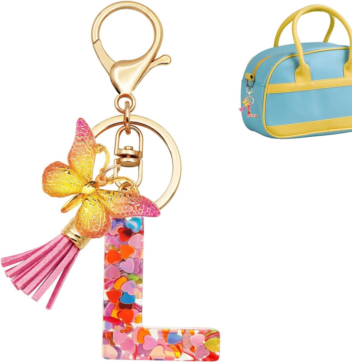 Roze letter sleutelhanger, roze, As the picture show