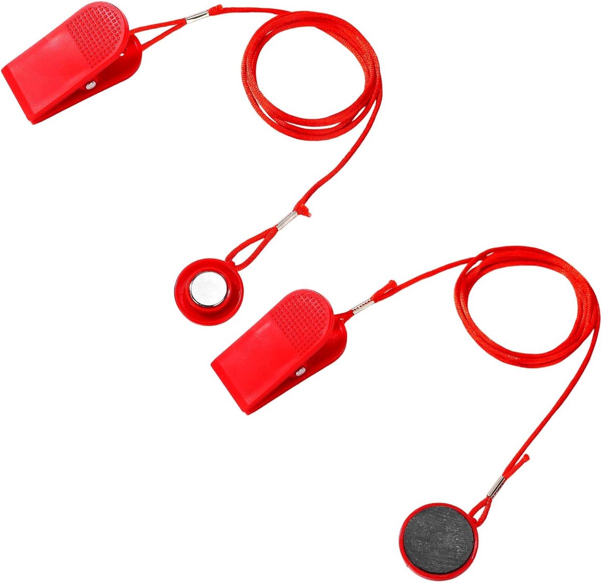 2st Universele Magnetische Veiligheidssleutels voor Loopbanden, 2 Soorten Loopbandsleutels met Magnetische Veiligheidsnoodstopmachine-Accessoires (Rood)