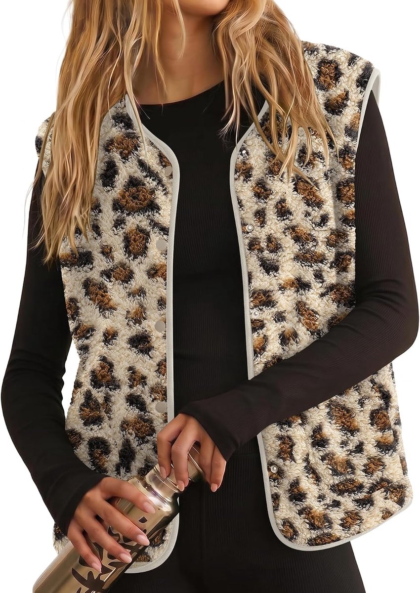 Teddy Fleece Gilet voor Vrouwen UK Dames Bodywarmer met zakken Button Down Klassieke Fit Mouwloos Vest Jas