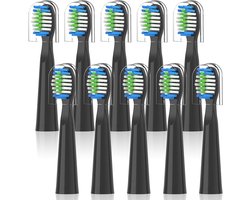 10 stuks reserveborstels, compatibel met Bitvae D2 elektrische tandenborstel, vervangende borstelkoppen, opzetborstels, compatibel met Bitvae Daily D2 (zwart)
