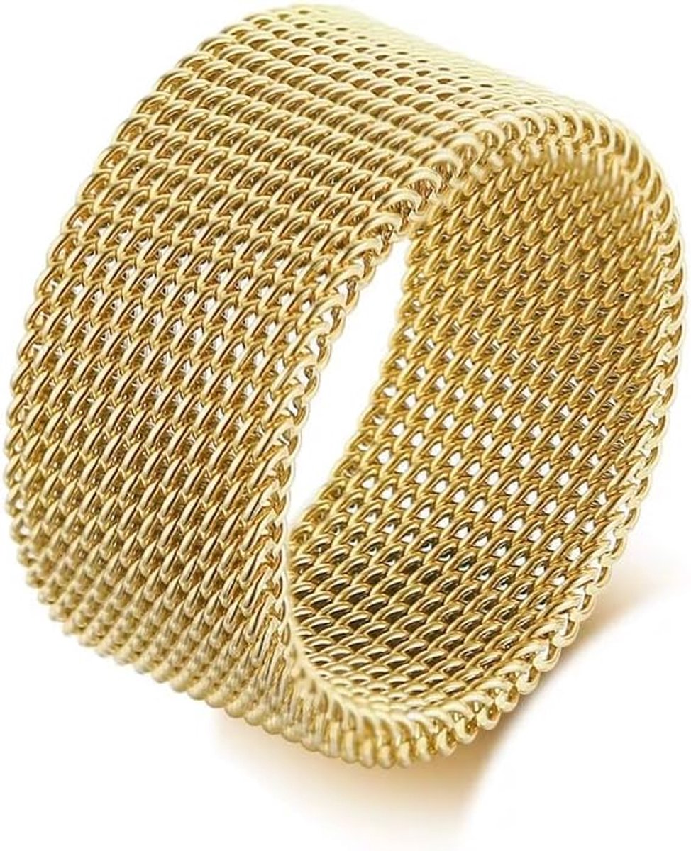Herenring van roestvrij staal, 10 mm brede geweven herenmode ring