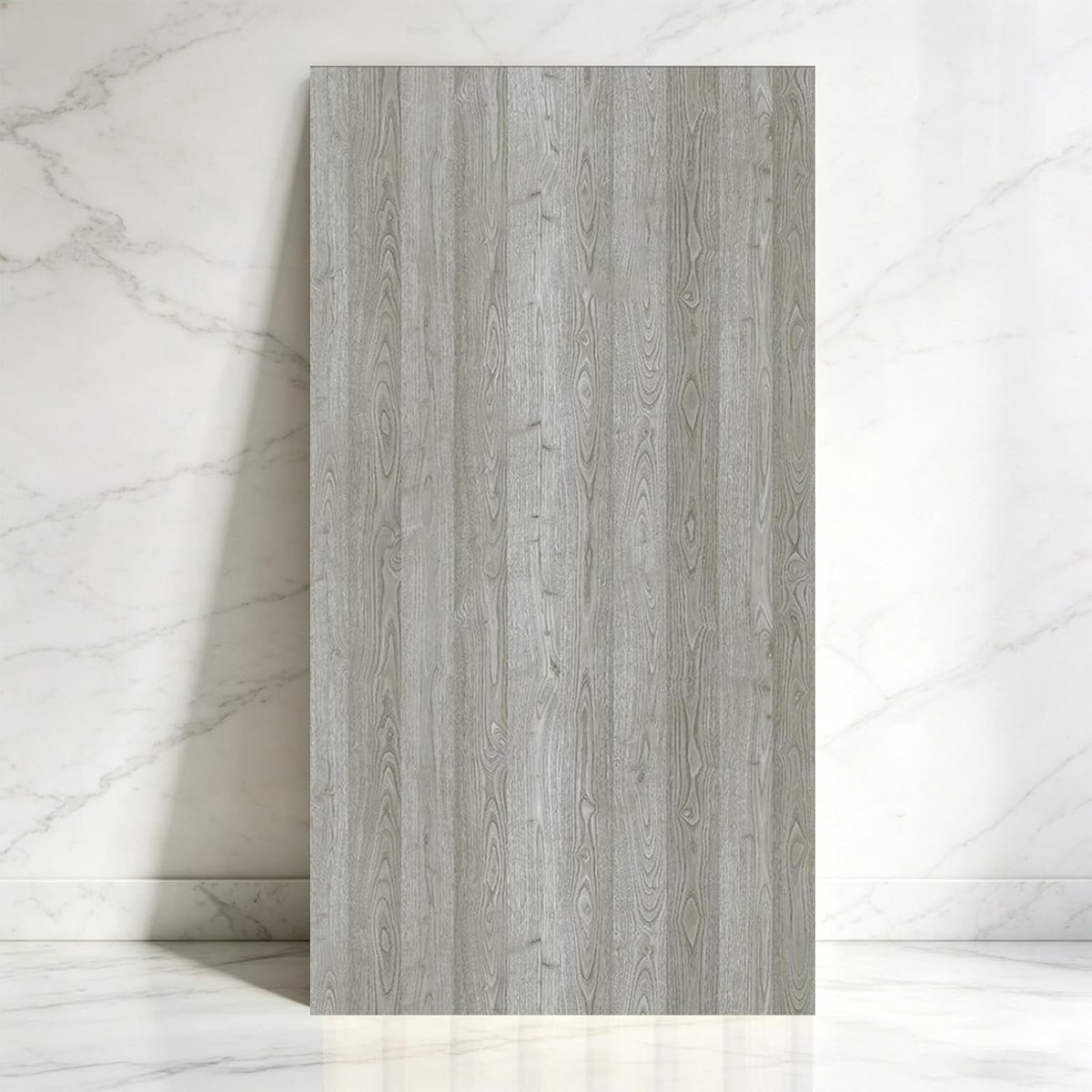 40 stuks zelfklevende wandpanelen houtlook, 60 x 30 cm, lichtgrijs