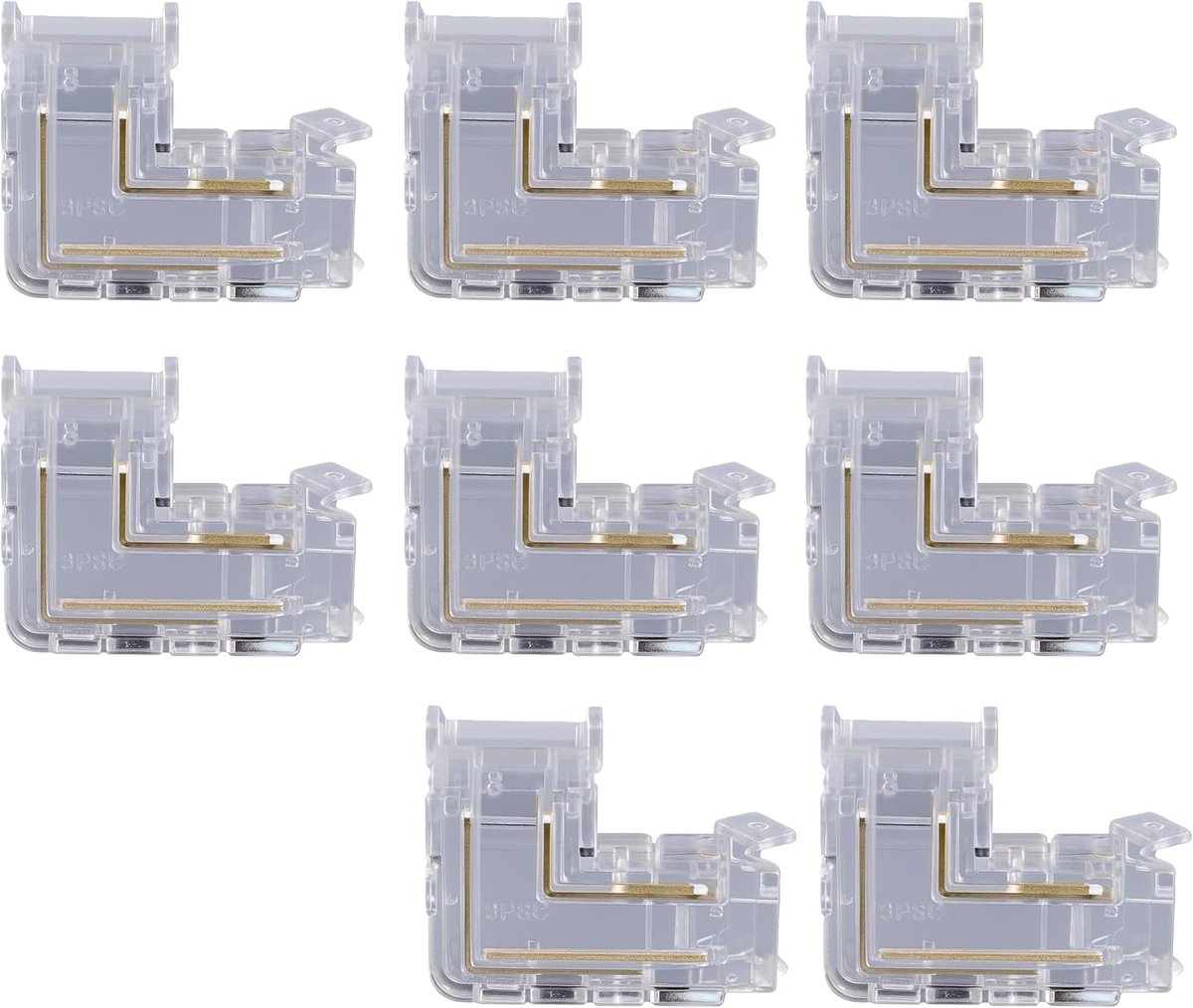 LED connector 2-polig 8 mm - L-vormig - transparant kunststof - perfecte hoekverbinding voor LED strips - ShopVlot