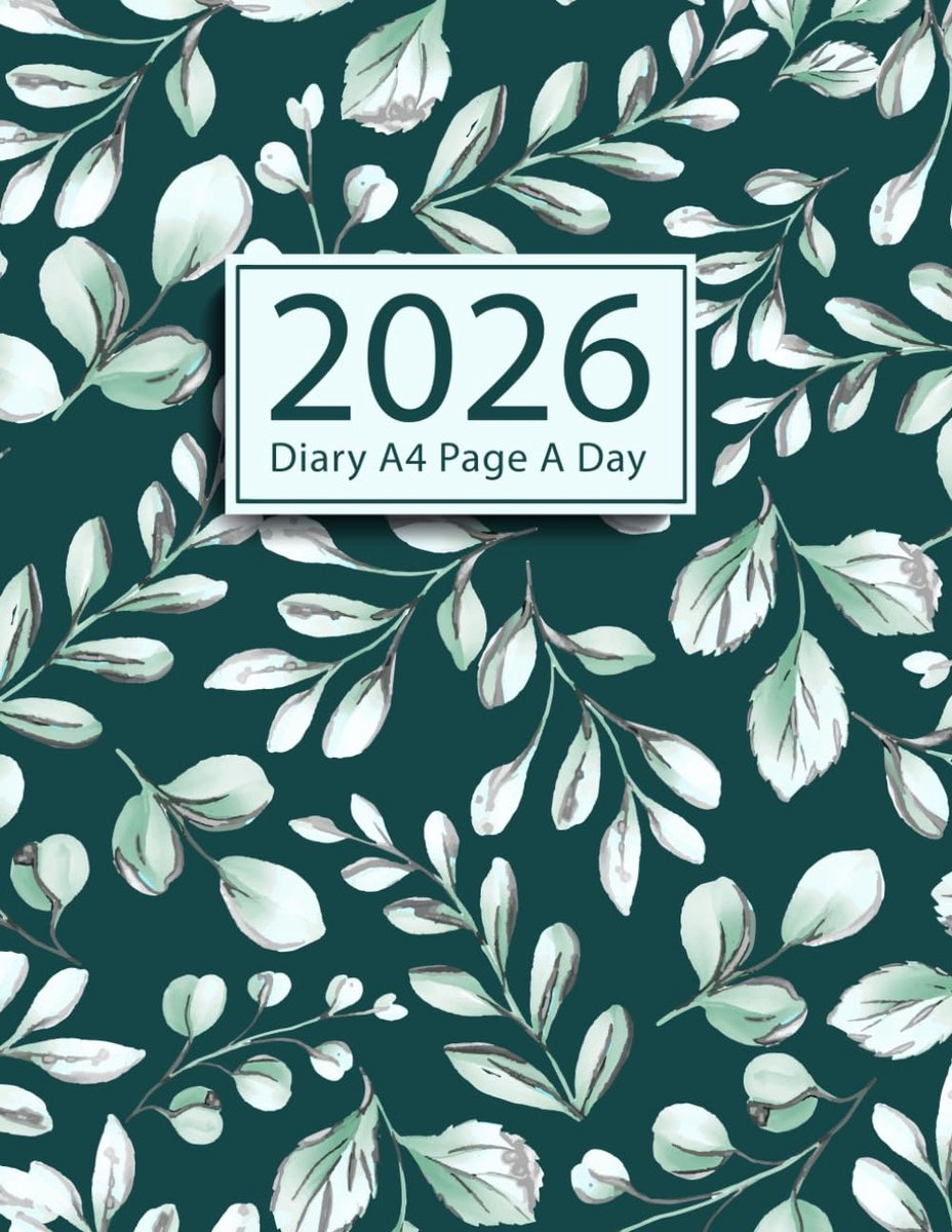 SnelShoppen - 2026 Dagboek A4, Pagina per Dag Planner, Jaarplanner van Januari tot December 2026, Bladeren Cover, Perfect voor Organisatie en Planning
