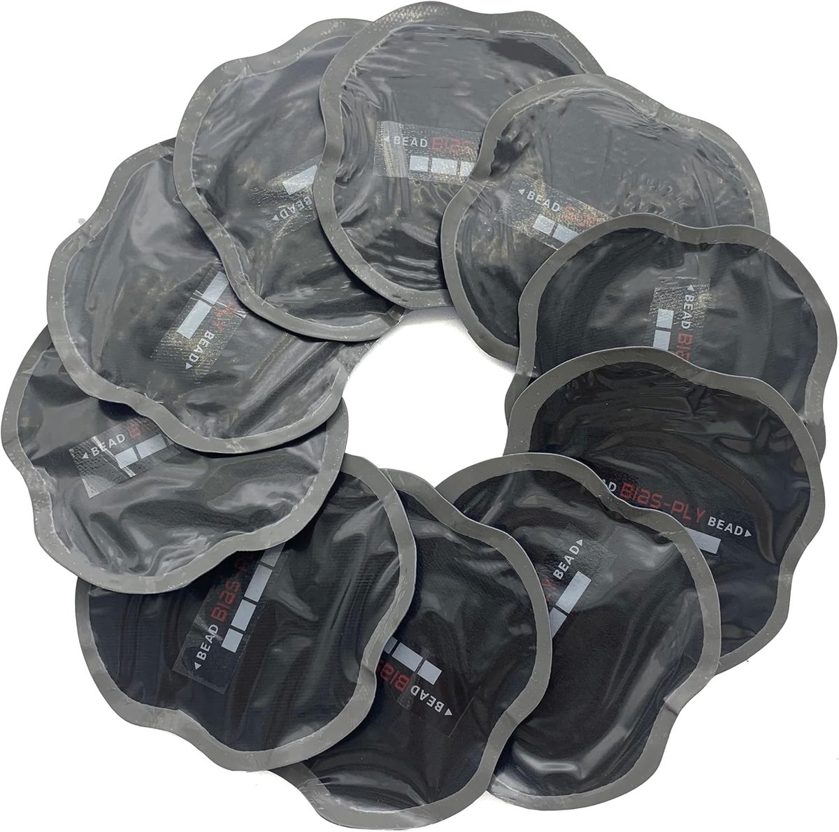 SnelShoppen - 10 Stuks Bandenreparatiepatches 84 x 84 mm voor Auto, Vrachtwagen, Bus, Tractor en Landbouw - Lichtgewicht en Draagbaar