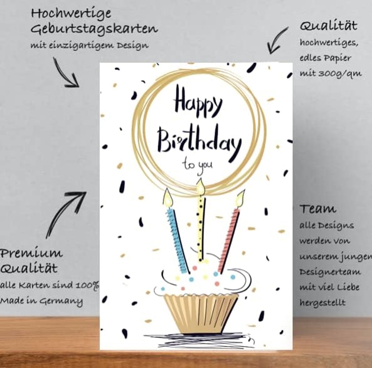Verjaardagskaart 18 x 12 cm - Vouwkaart met Envelop - Gelukkige Verjaardag - Perfect om te feliciteren - ShopVlot
