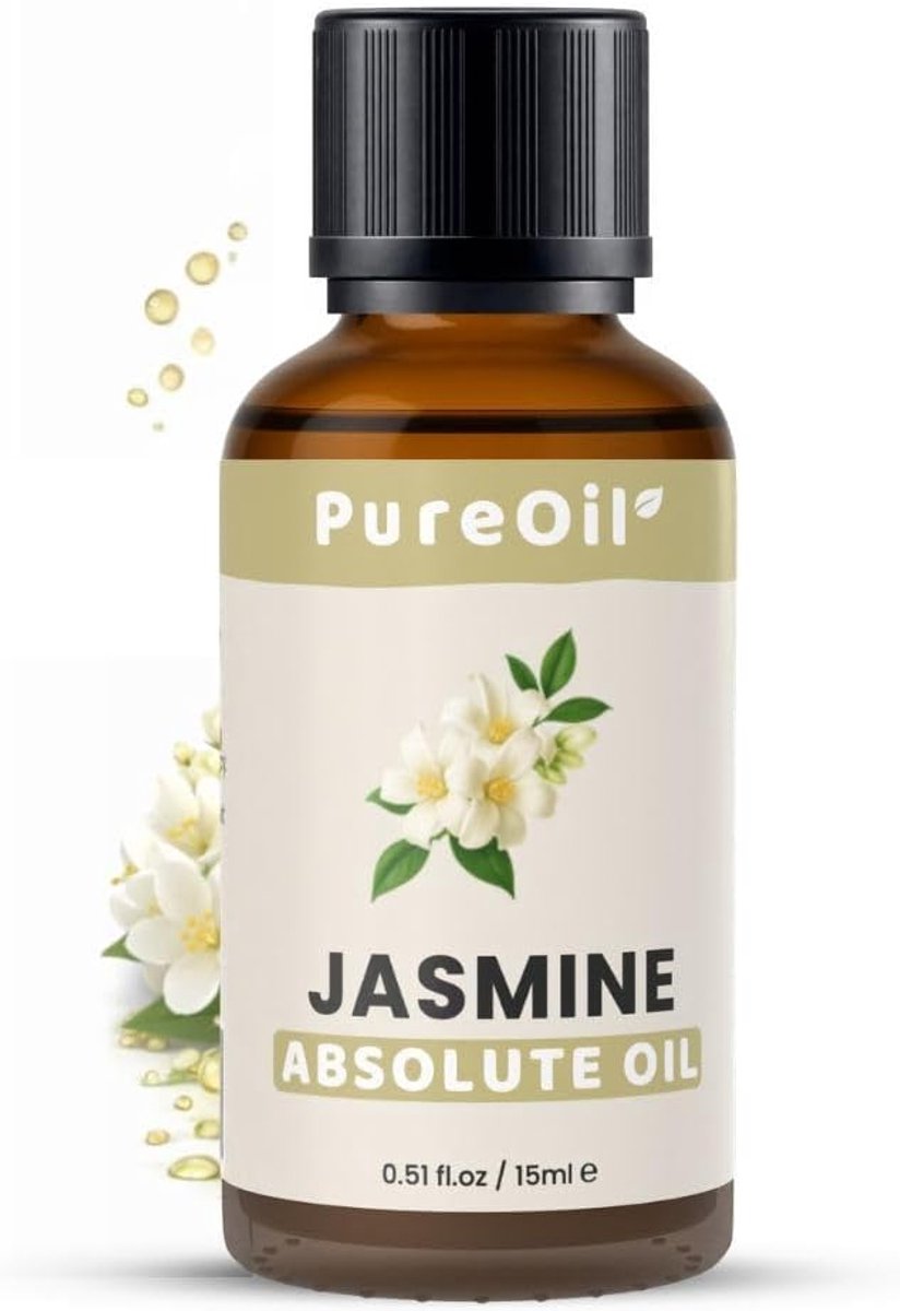 SnelShoppen - Jasmijn Olie 15ml - Etherische Olie voor Haar, Huid, Gezicht, Scalp en Nagels - 100% Puur, Natuurlijk & Vegan - Luxe Bloemige Geur voor
