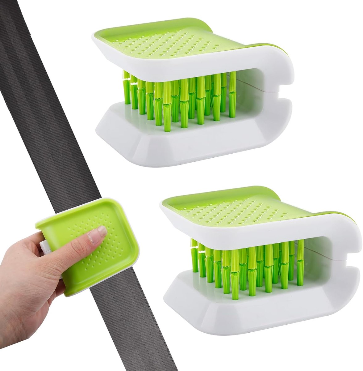 SnelShoppen - Car Seat Cleaning Brush Set - Dubbelzijdige U-vormige Zitplaatsriem Cleaner - Auto Interieur Reinigingsborstel - 2 Stuks - Handzaam en E