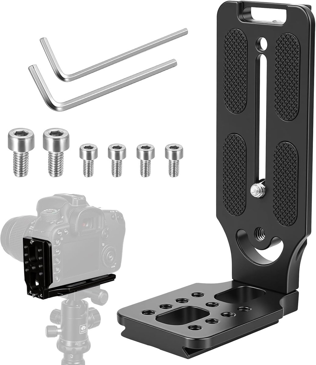 SnelShoppen - L-houder voor camera, universele aluminiumlegering, snelontkoppelplaat met 1/4 inch schroefdraad, Arca Swiss compatibel voor verticale e
