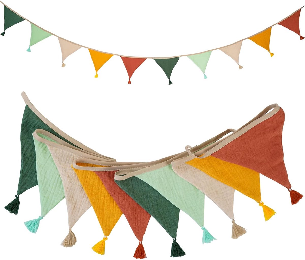SnelShoppen - Garland Pennant Chain Nursery in Morandi Brown - Feestdecoratie, Kinderen, Babykamer, Wanddecoratie, 1 Stuk, Duurzaam Materiaal