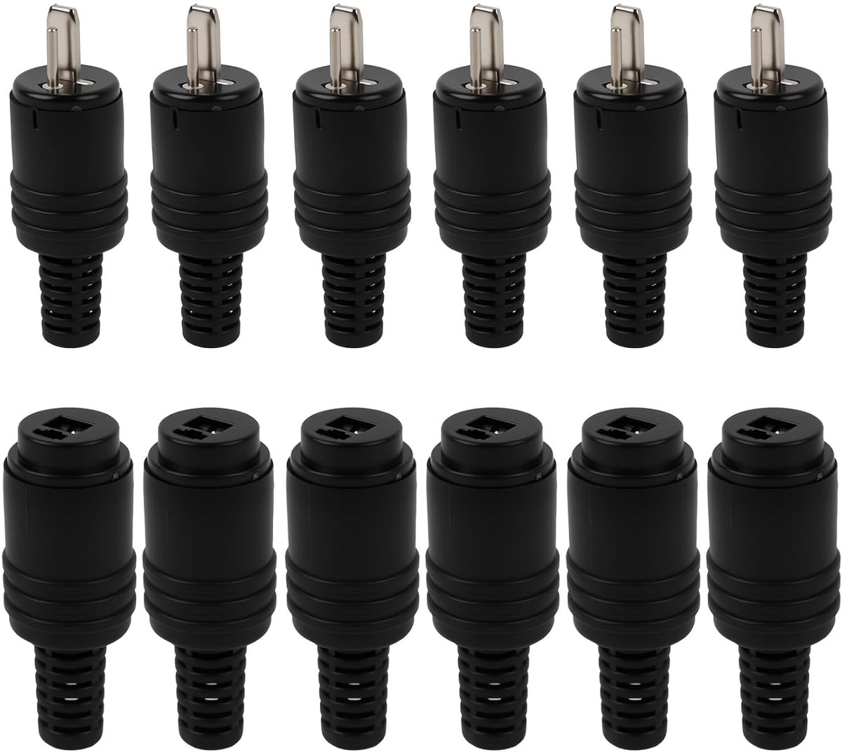 DIN 2-pins speakerconnectoren - pack van 12 - male/female stekkers - eenvoudig te installeren zonder solderen - ShopVlot