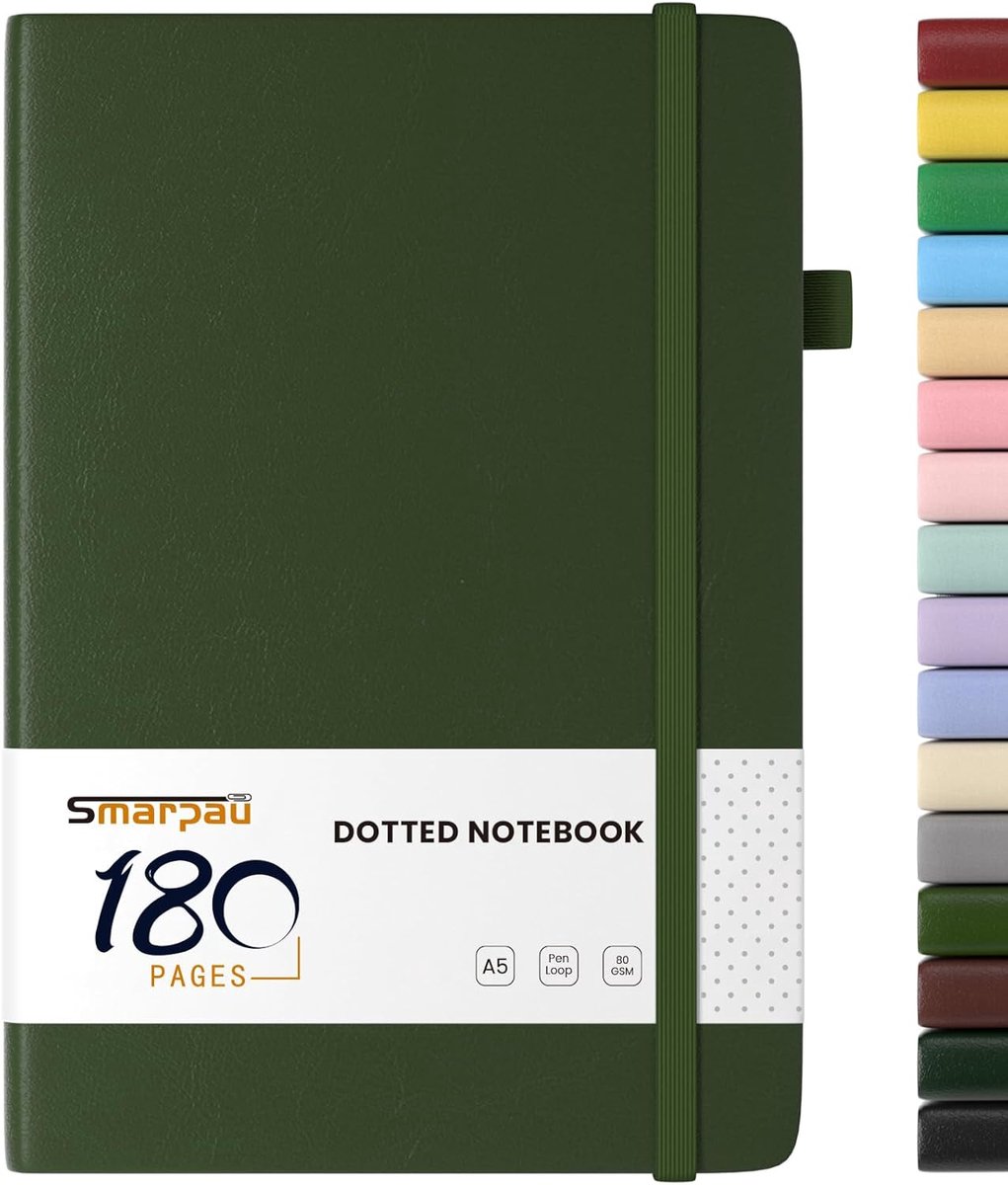 SnelShoppen - A5 Dotted Notitieboek Hardcover Bullet Journal 180 Pagina's 80gsm Papier, Geschikt voor Schrijven, Notities, Creatieve Projecten, Divers