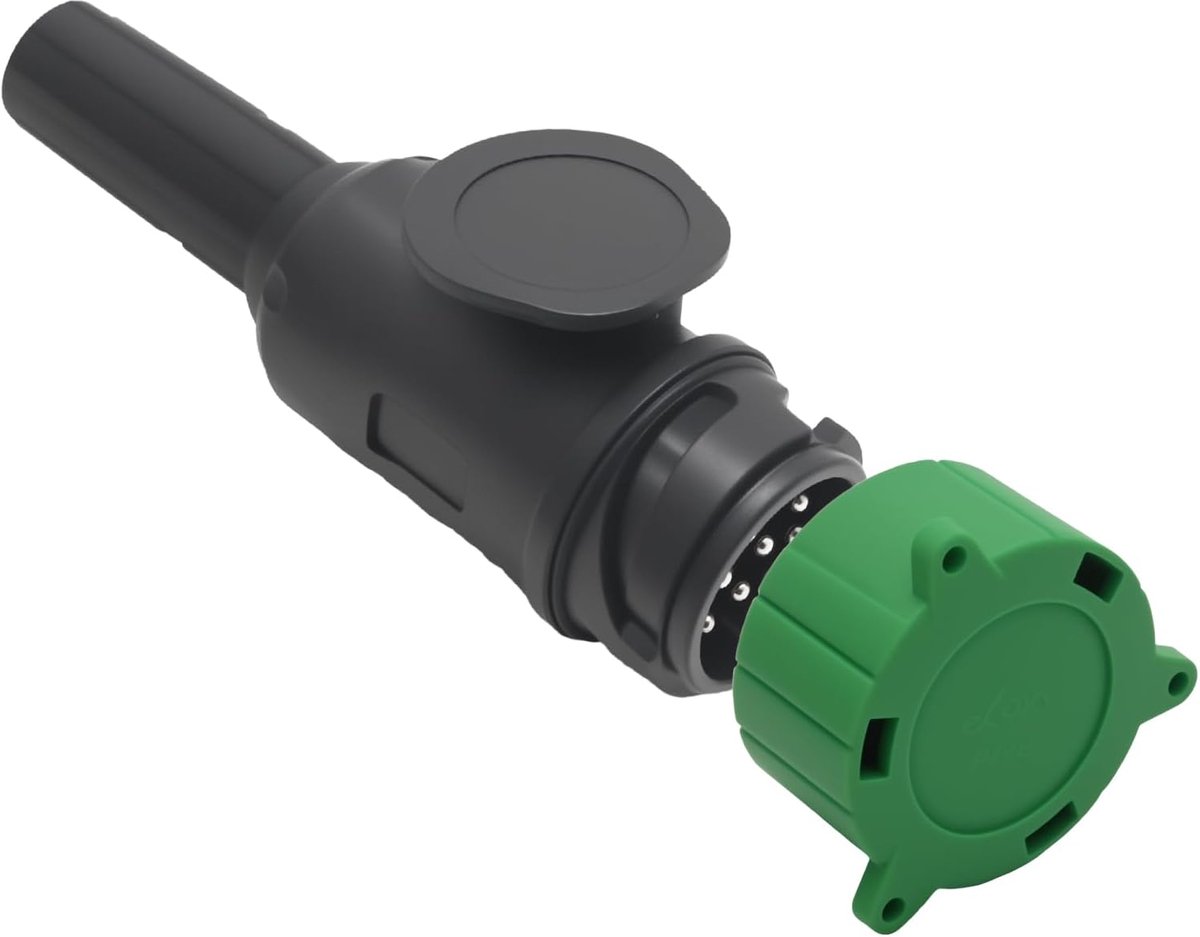 13-pins aanhangwagenstekker met stofkap - nylon behuizing - uitstekende geleiding - voor 12 V aanhangwagens - ShopVlot