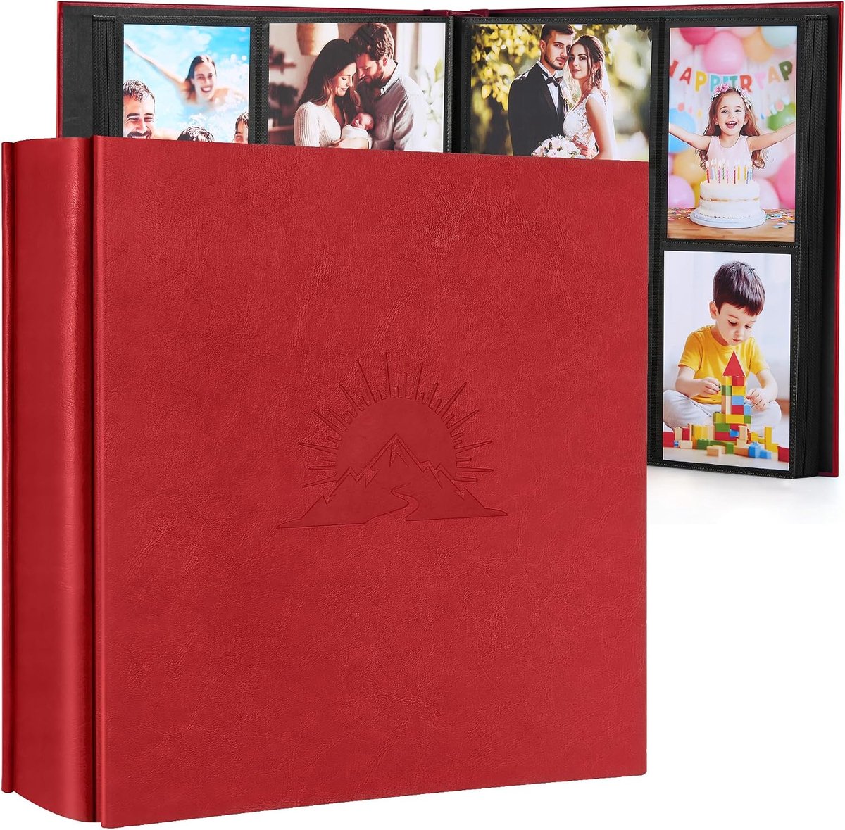 SnelShoppen - DazSpirit Fotoalbum 10x15 cm - Instekealbum voor 1000 Foto's - Kunstleer met Elegant Reliëf - Bruiloft, Jubileum, Baby, Familie en Reize