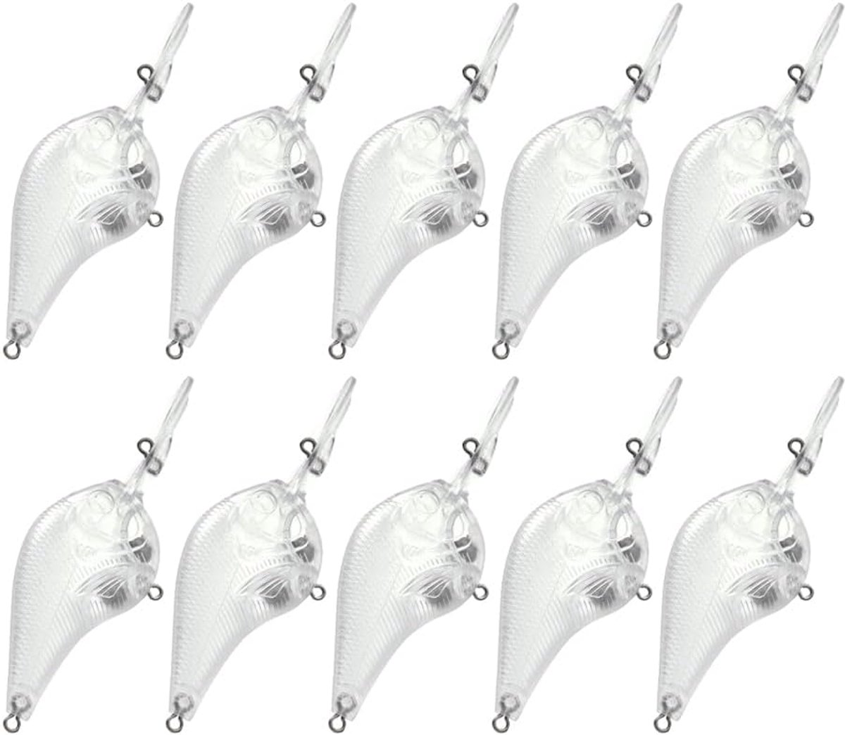 Blanks, 10 stuks Crankbait Wobblers DIY Blank Hard Lokt Kit Ongeverfd Visaas Sets Duurzaam Visgerei Accessoire voor Zwemmen Bas Forel Zalm Baars Zoetwater Zoutwater Topwater