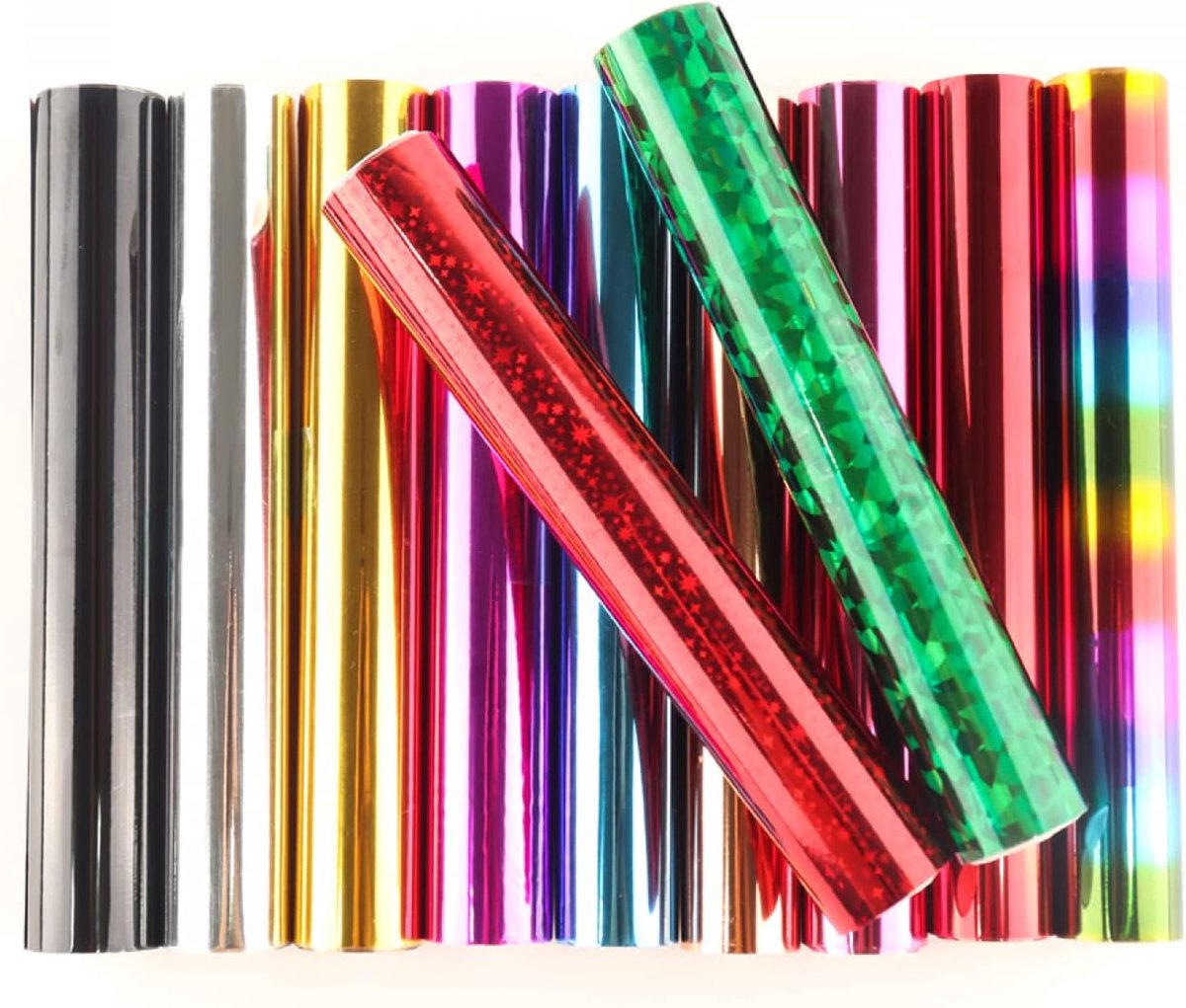 6 stuks 16,1 m x 15 cm warmte geactiveerde folie, warmterollen warmte geactiveerd, transfervellen voor scrapbooking gebruik met hete folie pennen en lijmen/lijm (6 kleuren samen)