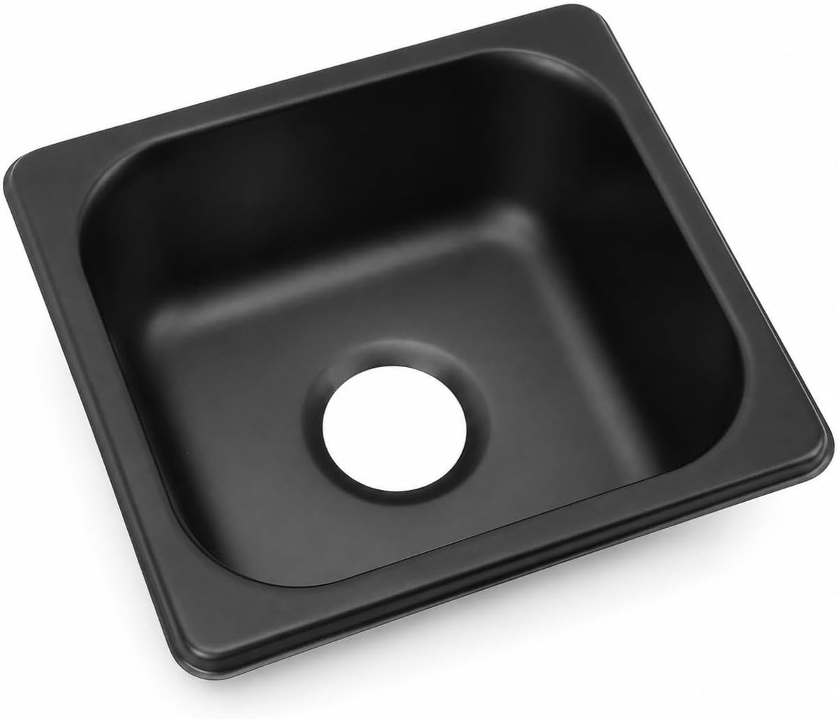 150x135x70mm, Natte Bargootsteen Drop in, RV-gootsteen, Kleine Roestvrijstalen keuken- en Bargootsteen met 40 Mm Afvoergat voor Bootcaravan RV-camper, Zwart