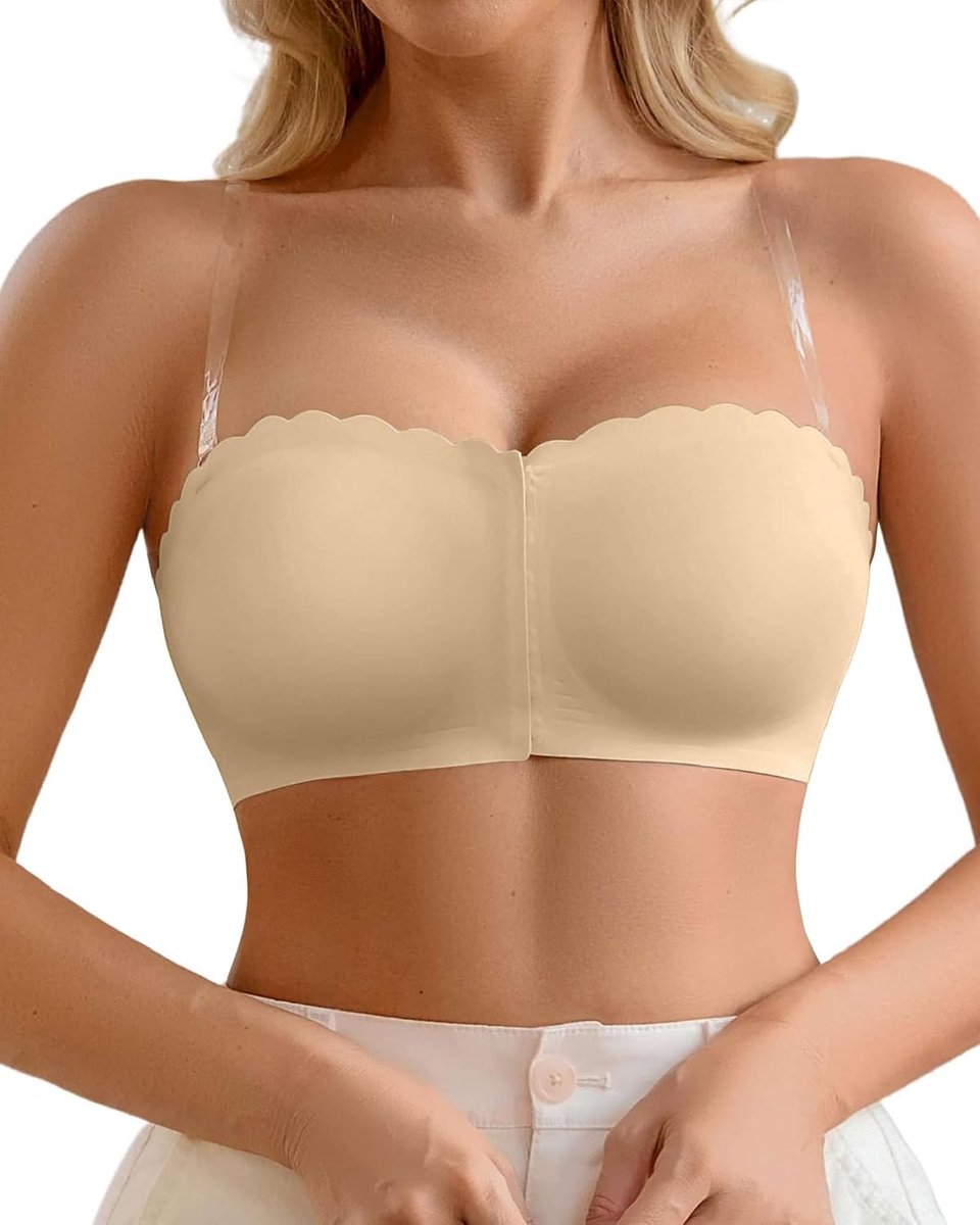 Beha voor dames, onzichtbare beha, naadloos, push-up-beha, gevoerd, zacht, zonder beugel, voorsluiting, grote borst, antislip, voor dagelijks gebruik