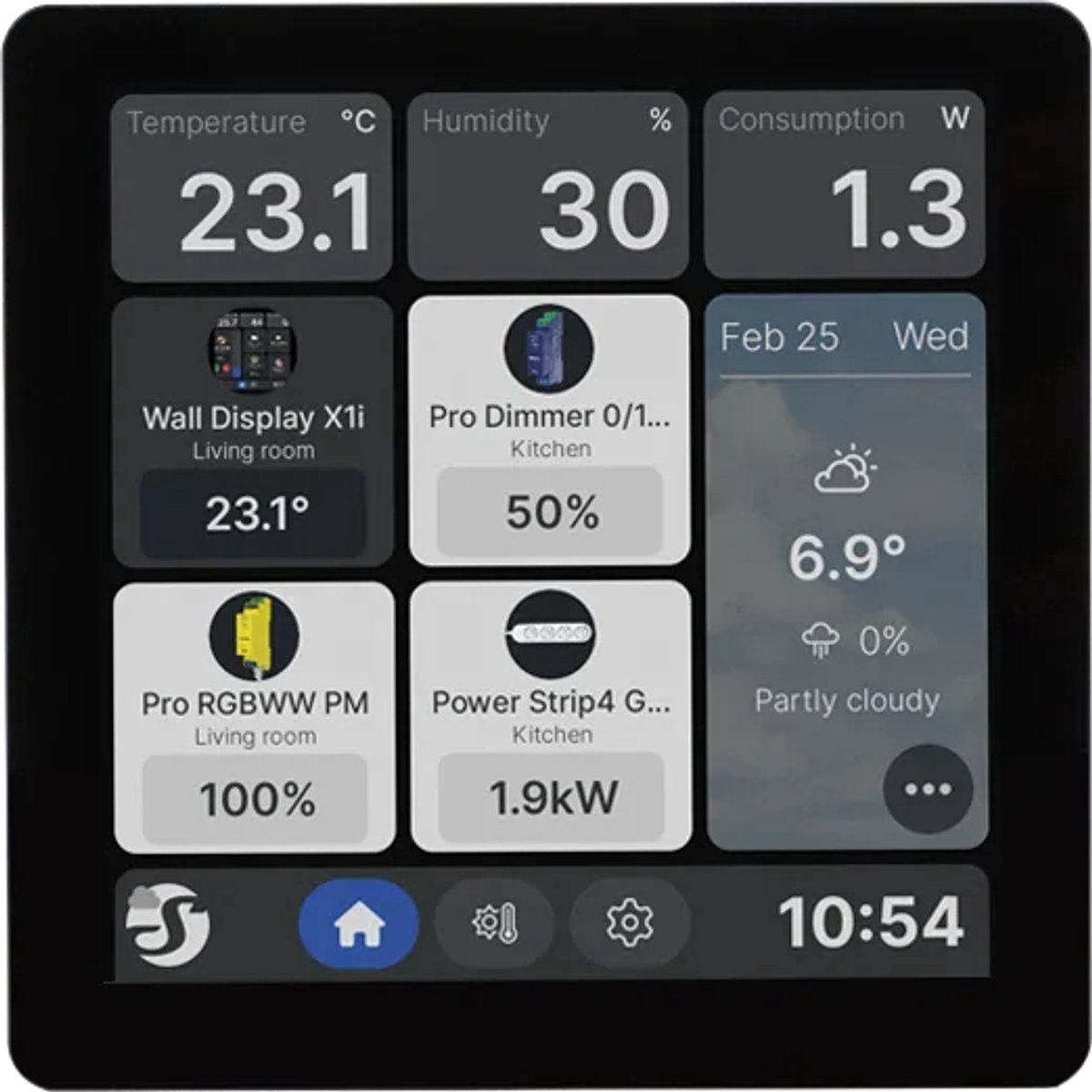 Shelly Wall Display X1i Smart Home Bedieningspaneel 4 inch Touchscreen WiFi Bluetooth Zwart
