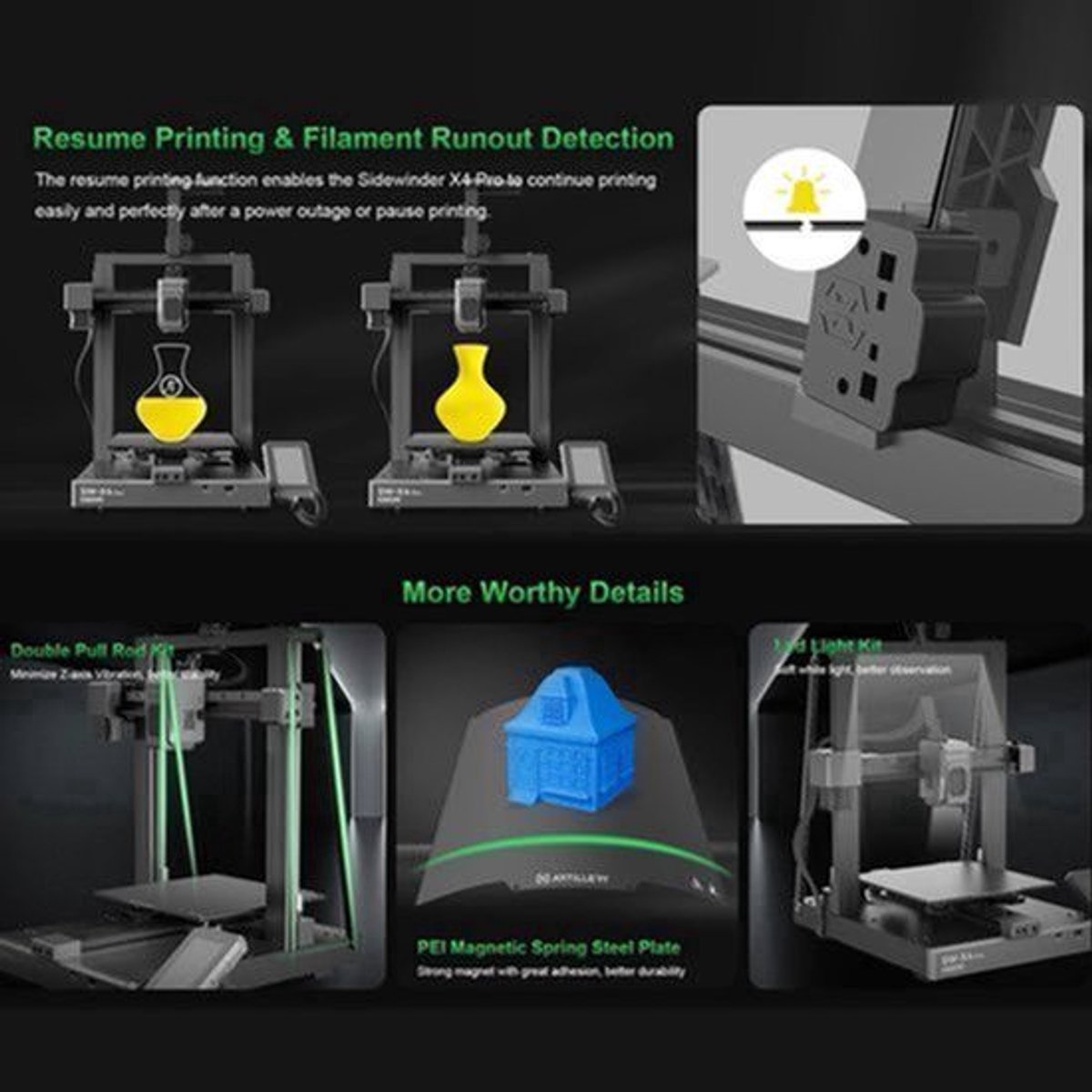 3D-Printer – 3D-Printer Voor Thuis – 3D-Printmachine – 3D-Printer – Printvolume 24x24x26 Cm – Direct Drive Extruder