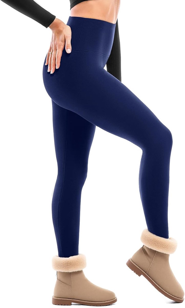 Leggings voor dames, gevoerd, thermische broek, hoge taille, verdikte warme leggings voor de winter