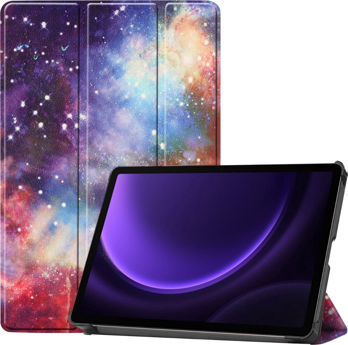Tablethoes geschikt voor Samsung Galaxy Tab S9 Plus / S9 FE Plus / S10 Plus (2023/2024) - 12.4 Inch - Tri-fold book case - Auto Sleep/Wake functie - Galaxy