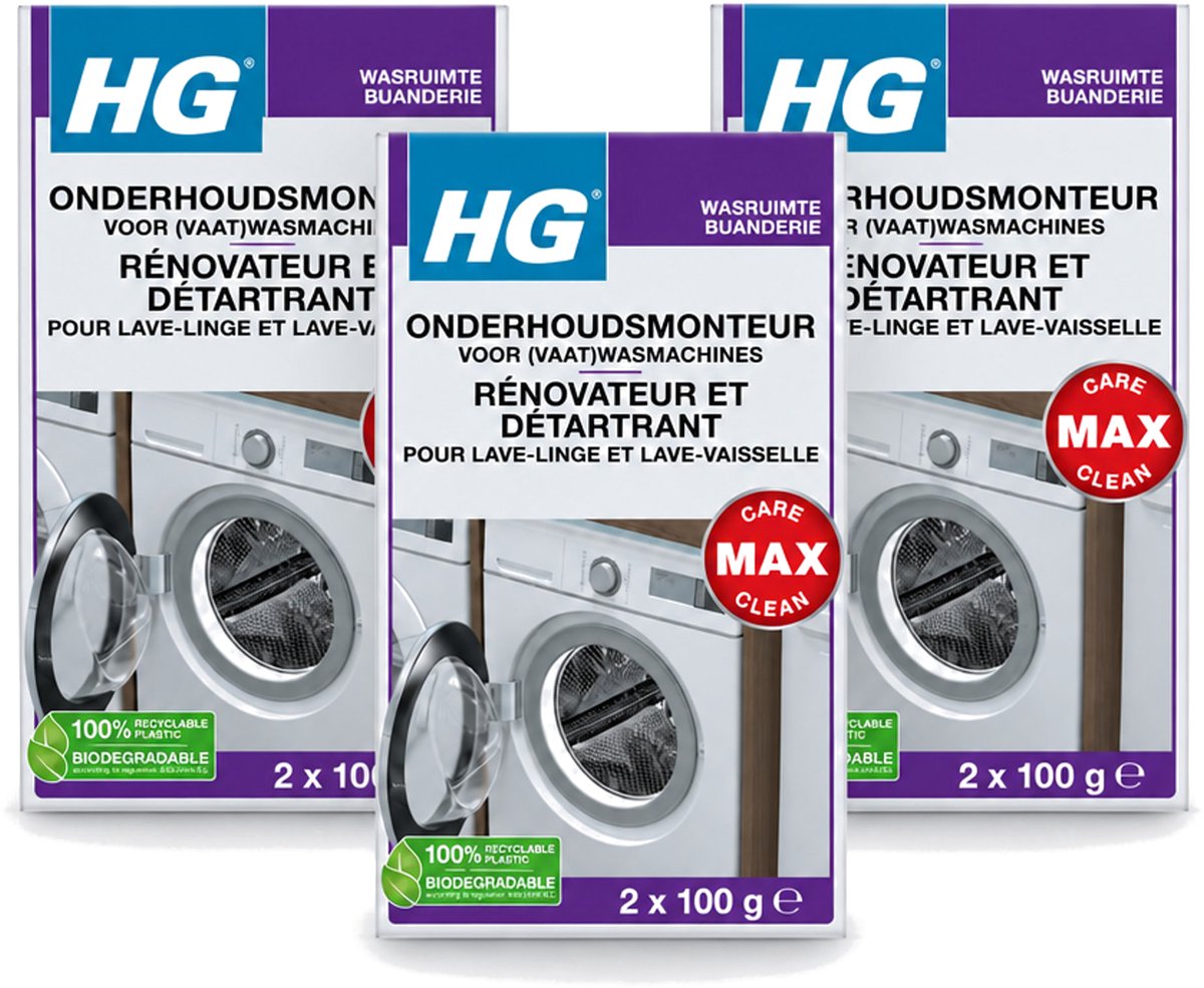 3 x HG - Onderhoudsmonteur Voor (Vaat)Wasmachines - 2 tot 4 Behandelingen - Bulkverpakking - 3 stuks