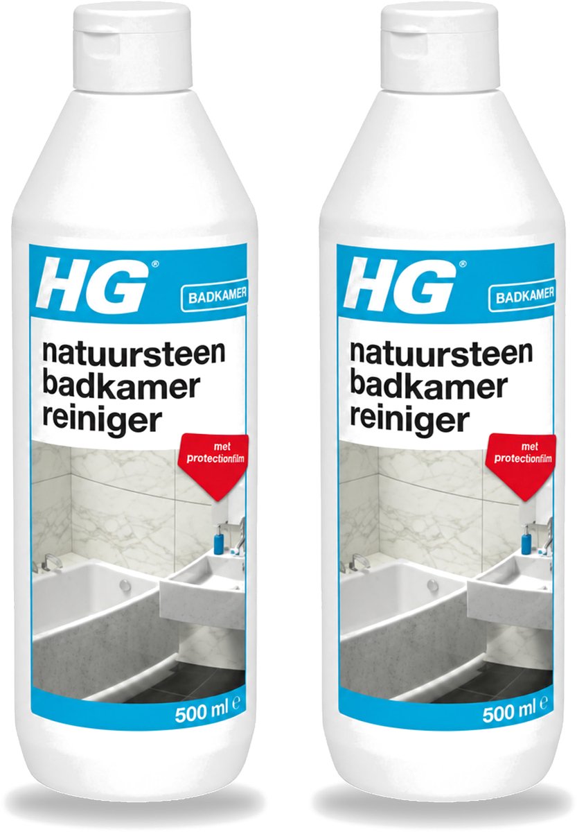 2 x HG - Natuursteen Badkamerreiniger - Beschermt & Reinigt - 500 ml - Voordeelverpakking - 2 stuks