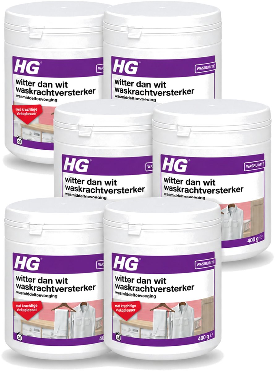 6 x HG - Wasruimte - Witter Dan Wit - Wasmiddeltoevoeging - 400 g - Voordeelverpakking - 6 stuks