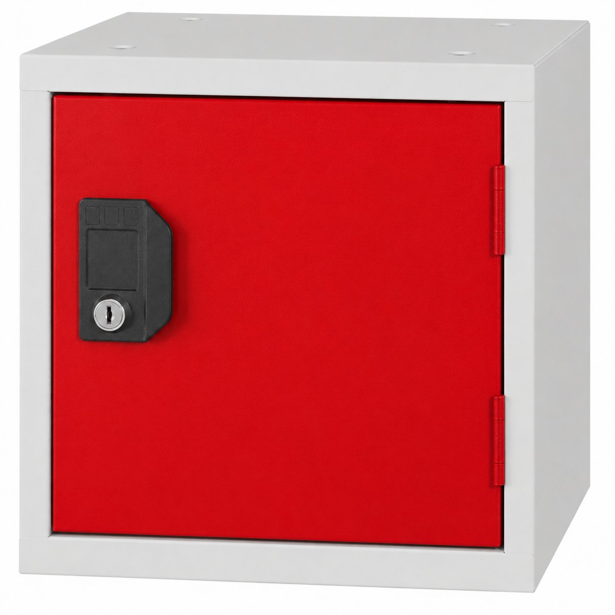 Cube Locker OKK 40 cm – Lichtgrijs/Rood – Met cilinderslot