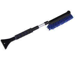 All Ride IJskrabber met Borstel Uitschuifbaar - Extra Bereik in de Winter - Stevige Borstel voor Sneeuwverwijdering - Comfortabele Grip voor Gebruiksgemak - Lengte 71 cm - Kleur Zwart/Blauw/Zilver
