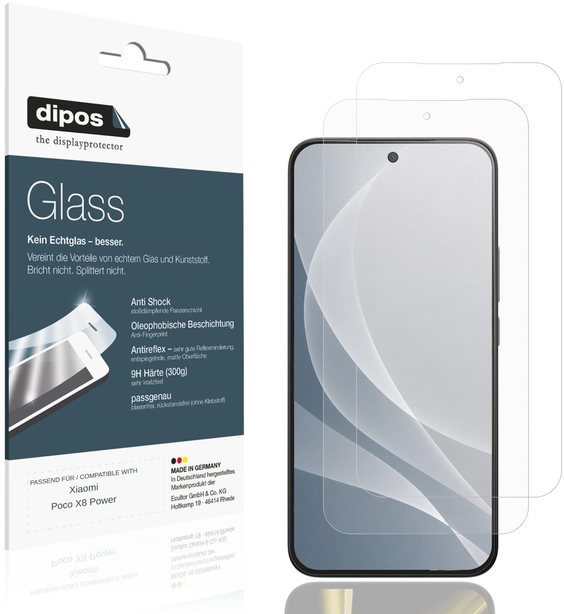 dipos – 2x Matte Pantserfolie geschikt voor Xiaomi Poco X8 Power | 9H Screenprotector