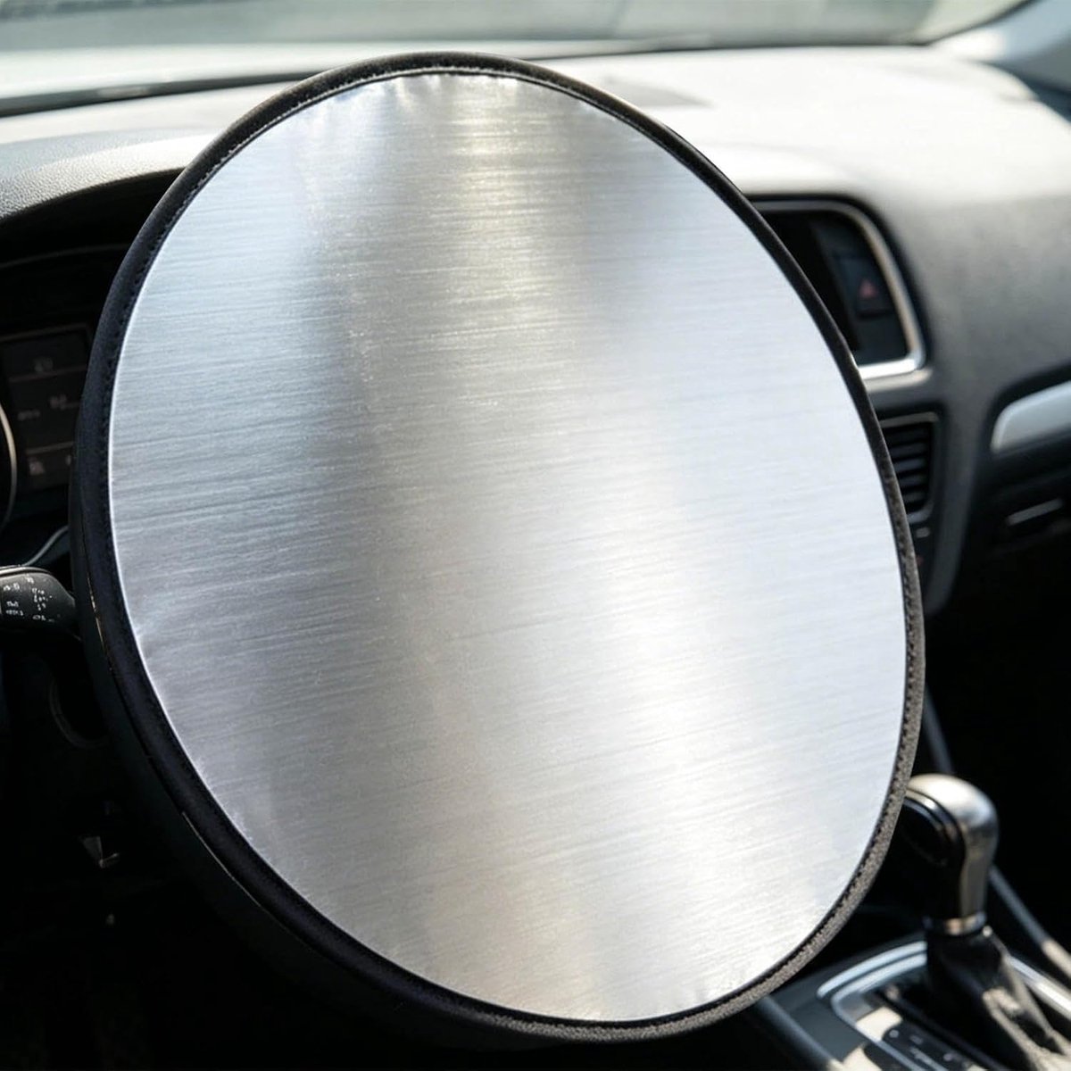 Zonneklep Geschikt voor het autostuur, drielaagse warmteafvoerende stuurwielhoes van aluminium, universele zonwerende hoes Geschikt voor het autostuur, Geschikt voor de meeste auto's, vrachtwagens en SUV's (Type B).