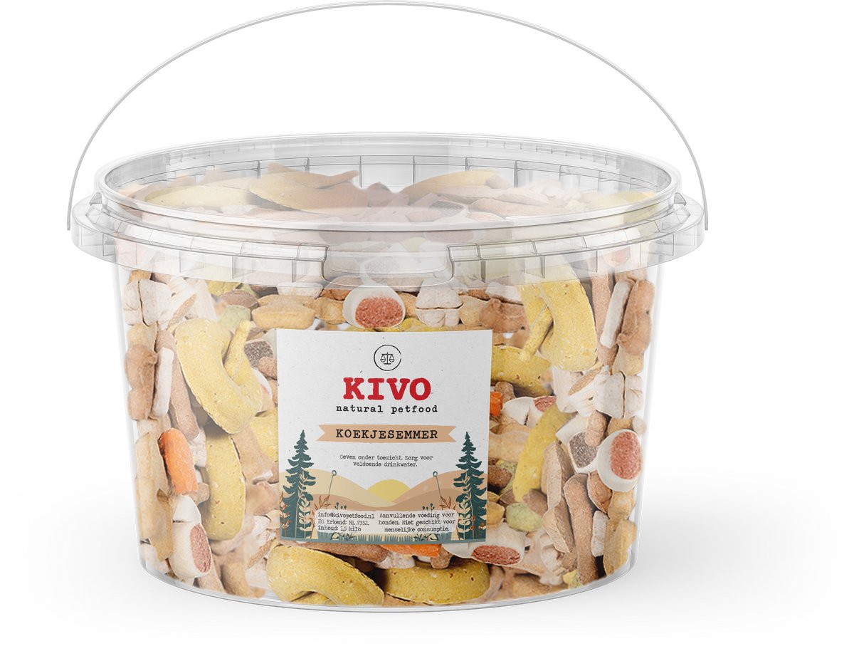 Kivo Petfood Hondensnack Koekjesemmer - 1,5 kilo