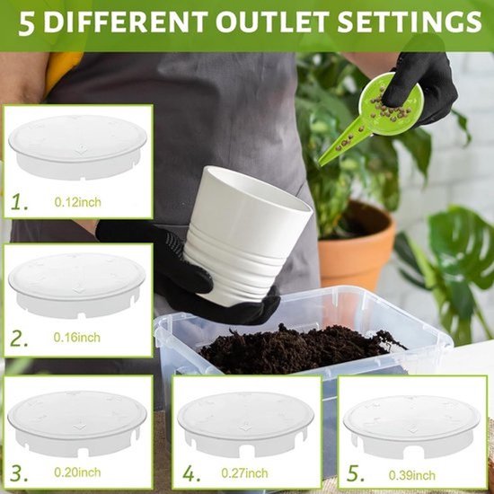 1 x Bollenplanter met punt, Tuinplantgereedschap voor bollen, Bollenplanter met maataanduiding, 1 Planter + 10 plantlabels - Ideaal gereedschap voor het planten van bloemen, uien en zaailingen van Merkloos	 — afbeelding 3